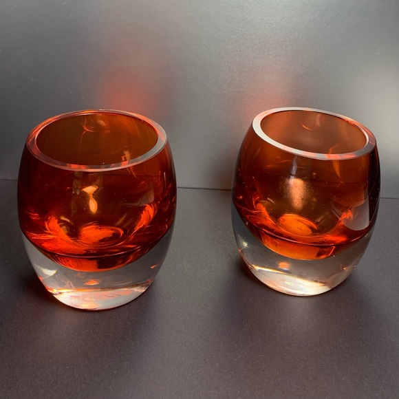 Target Orange & Clear Glass Votive Candleholders, [Set of 2] - Picture 6 of 9